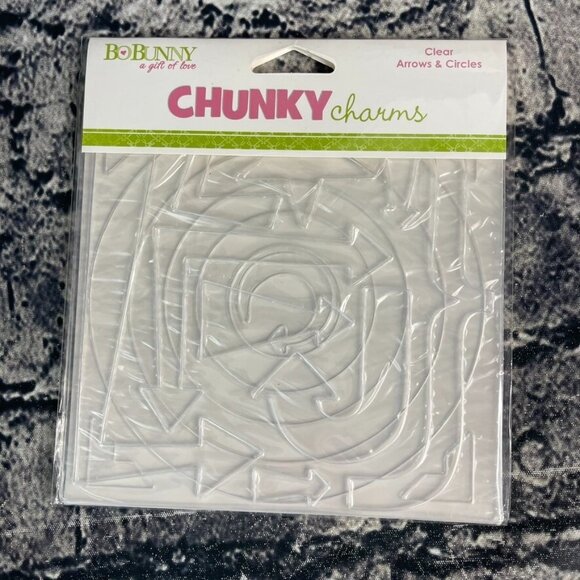 Bo Bunny CHIPBOARD stickers chunky charms Red Black Clear Arrows & Circles - Picture 2 of 12